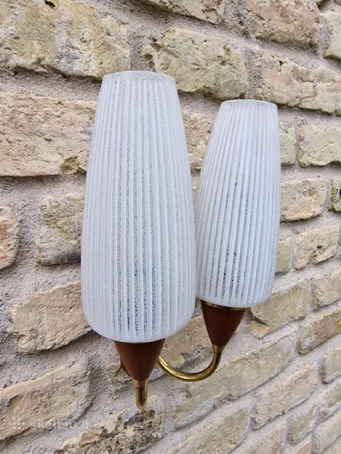 Vintažinis mid century sieninis šviestuvas-bra - nuotraukos Nr. 10