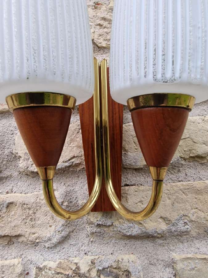 Vintažinis mid century sieninis šviestuvas-bra - nuotraukos Nr. 11