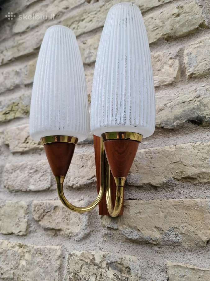 Vintažinis mid century sieninis šviestuvas-bra - nuotraukos Nr. 14