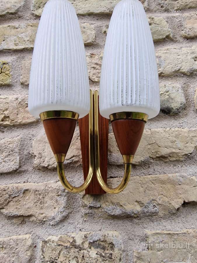 Vintažinis mid century sieninis šviestuvas-bra - nuotraukos Nr. 16