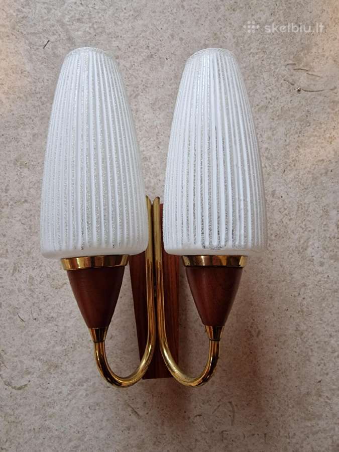 Vintažinis mid century sieninis šviestuvas-bra - nuotraukos Nr. 19