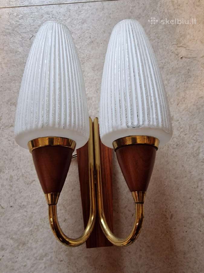 Vintažinis mid century sieninis šviestuvas-bra - nuotraukos Nr. 20