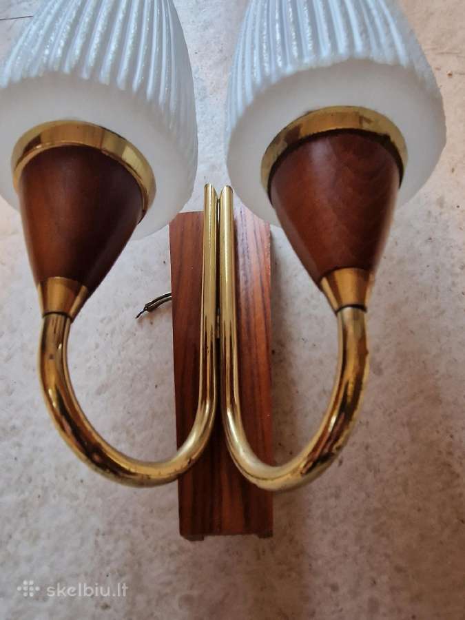 Vintažinis mid century sieninis šviestuvas-bra - nuotraukos Nr. 21