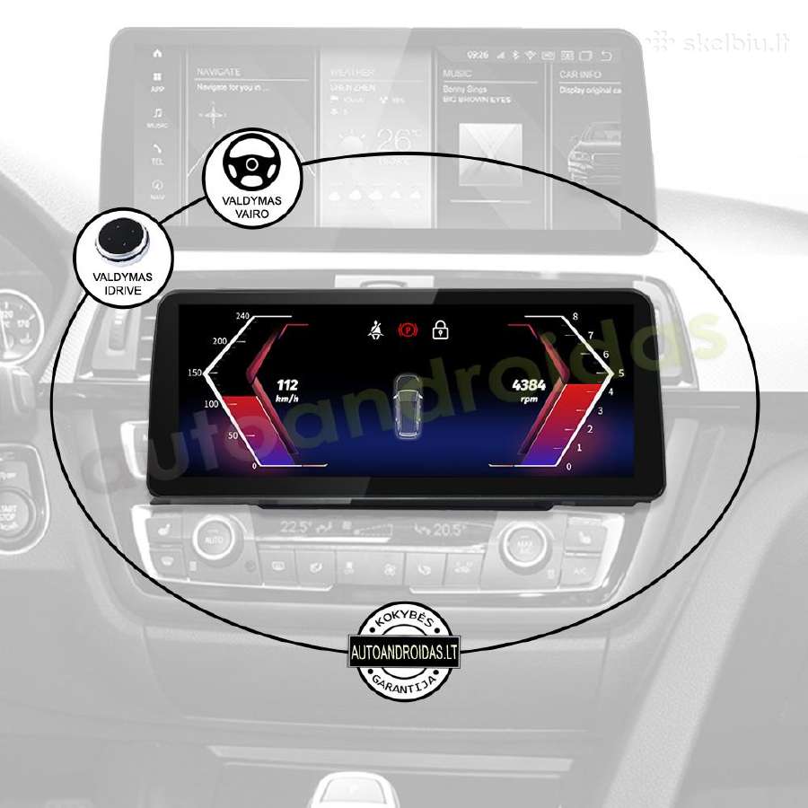Bmw 3 F30 F31 Bmw 4 Android multimedia 12 coliu - nuotraukos Nr. 13