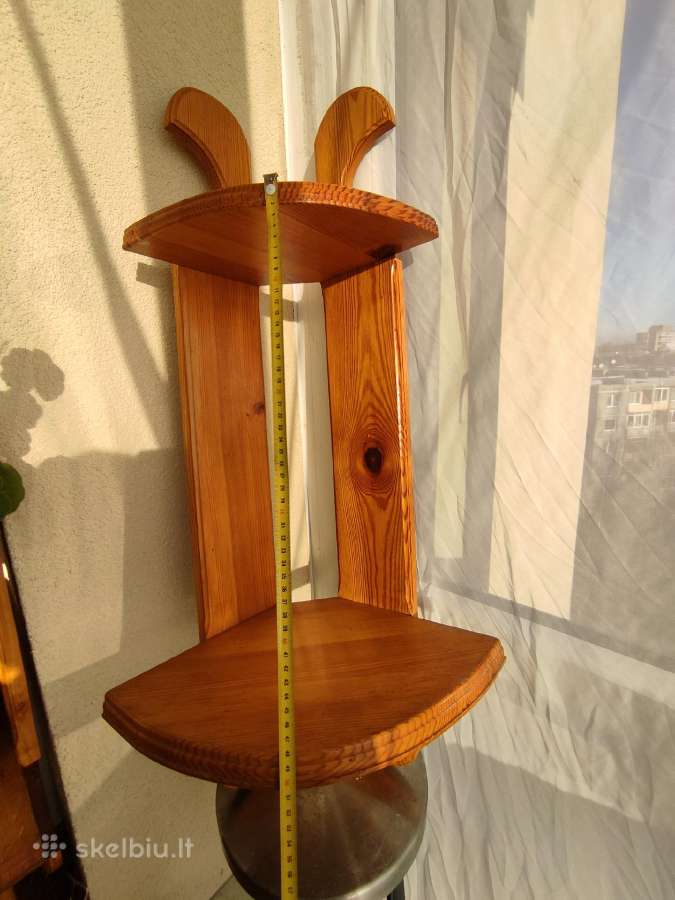 Kampinė natūralaus medžio lentyna - nuotraukos Nr. 6