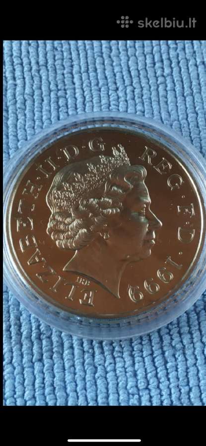 Moneta UK 1999m. 5 svarai, cu-ni - nuotraukos Nr. 2