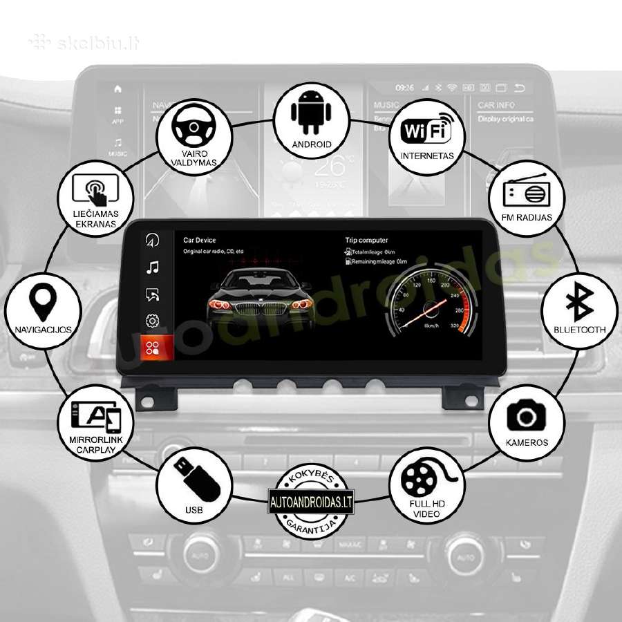 Bmw 7 F01 F02 2009-15 Android multimedia 12" colių - nuotraukos Nr. 3