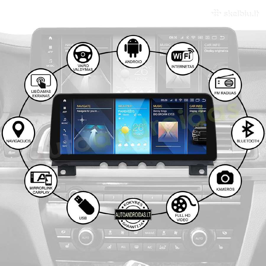 Bmw 7 F01 F02 2009-15 Android multimedia 12" colių - nuotraukos Nr. 2