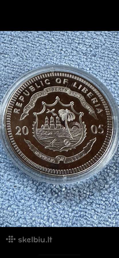 Moneta Liberia 2005m. 5 dollars, cu-ni - nuotraukos Nr. 2