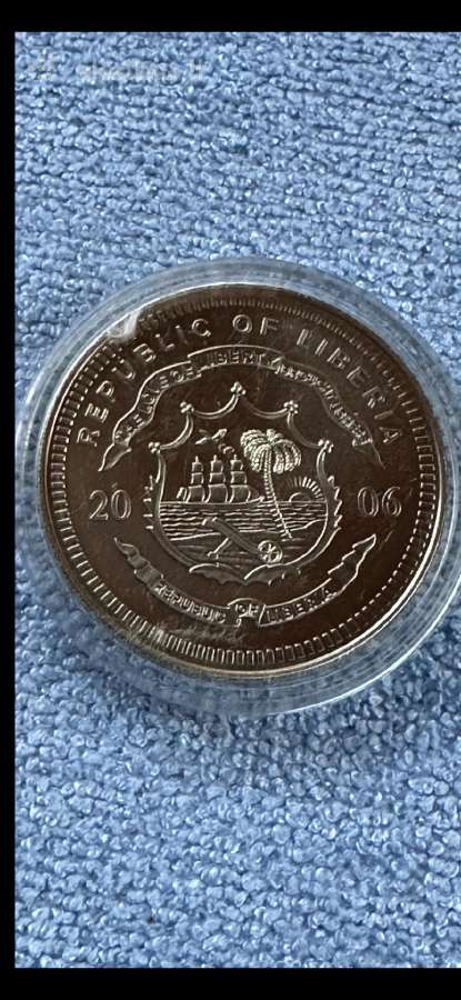 Moneta Liberia 2006m. 5 dollars, cu-ni - nuotraukos Nr. 2
