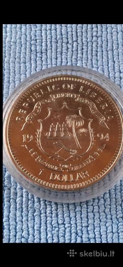 Moneta Liberia 1994m. 1 dollar, cu-ni - nuotraukos Nr. 2