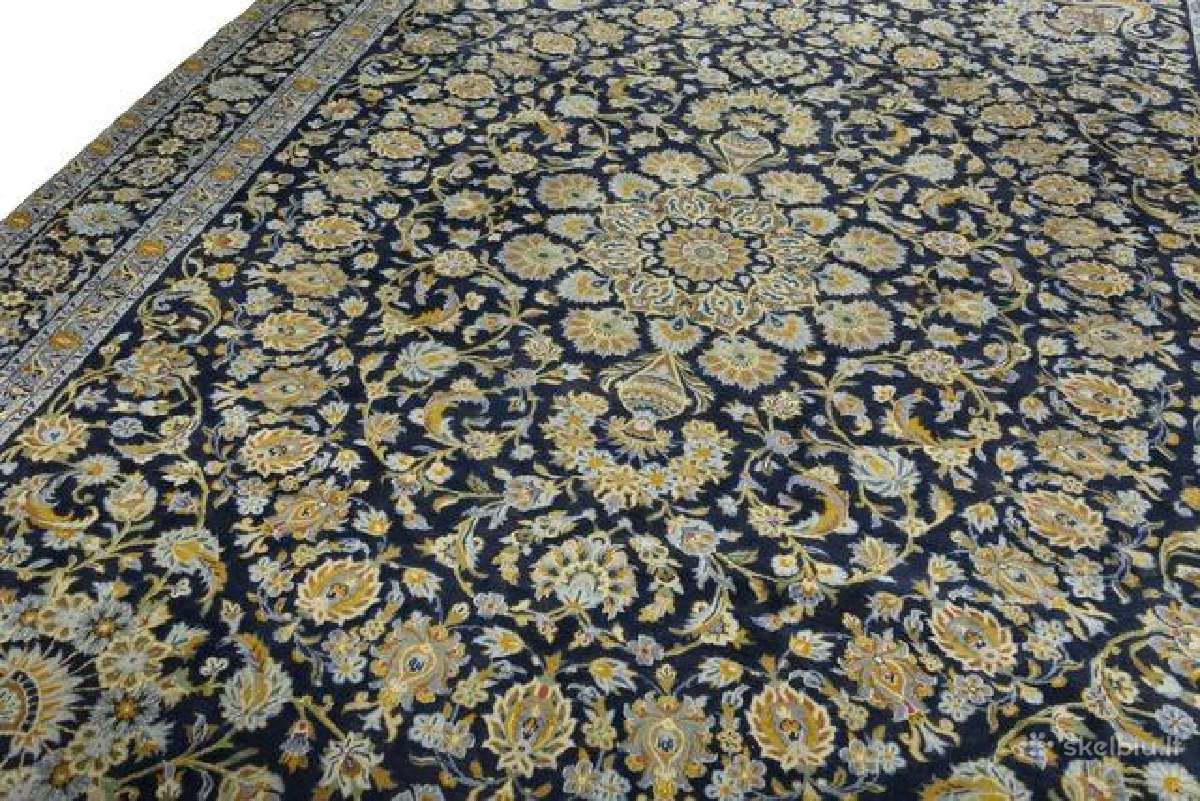 Grandiozinis rankų darbo persiškas kilimas Kashan - nuotraukos Nr. 5