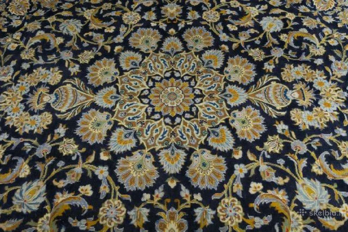 Grandiozinis rankų darbo persiškas kilimas Kashan - nuotraukos Nr. 7