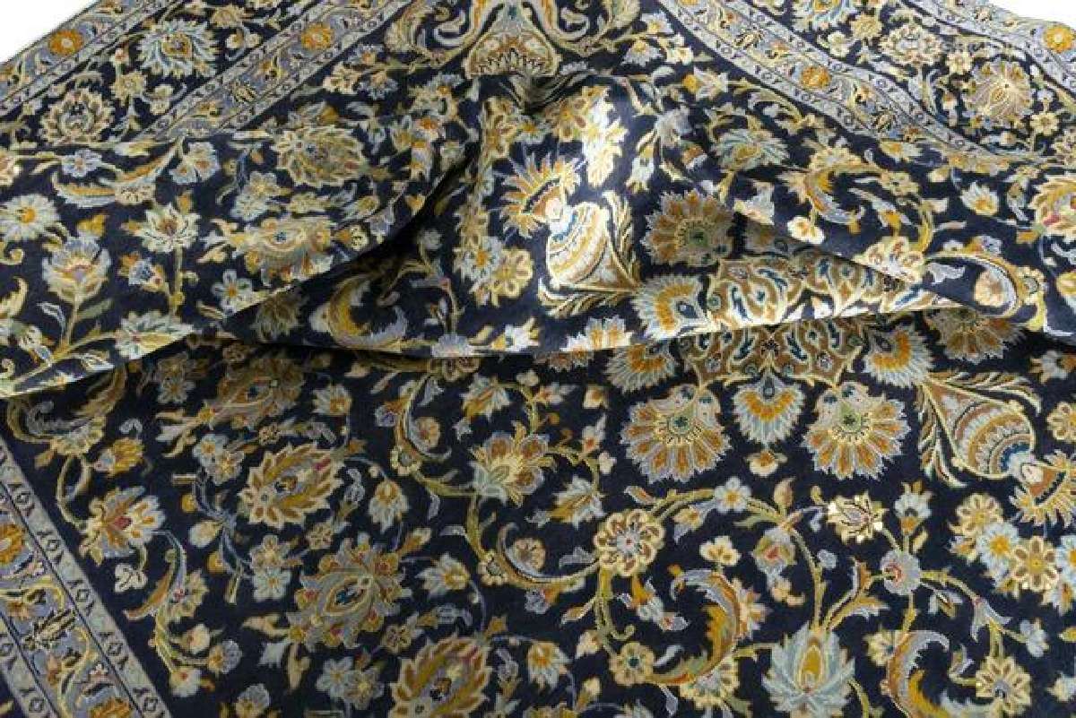 Grandiozinis rankų darbo persiškas kilimas Kashan - nuotraukos Nr. 4