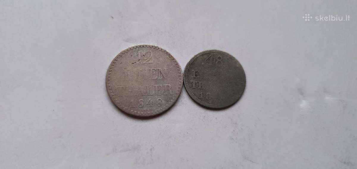 1848 1/12 talerio ir 1/48 talerio,mecklenburgas - nuotraukos Nr. 2