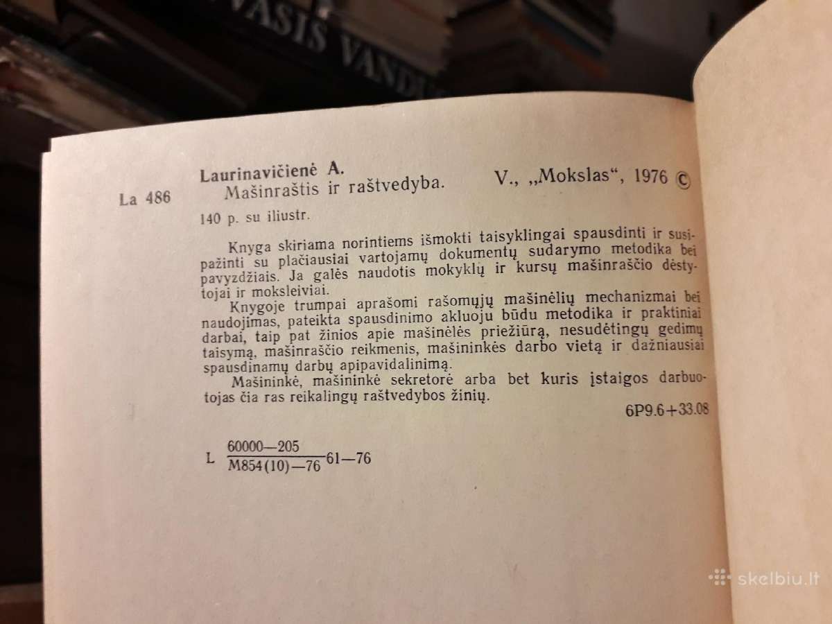 A. Laurinavičienė "Mašinraštis ir raštvedyba" 1976 - nuotraukos Nr. 8