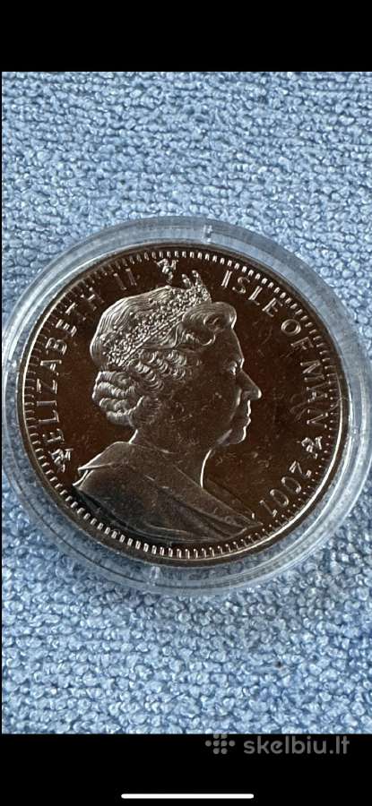 Moneta Isle of Man 2001m. 1 krona, cu-ni - nuotraukos Nr. 2