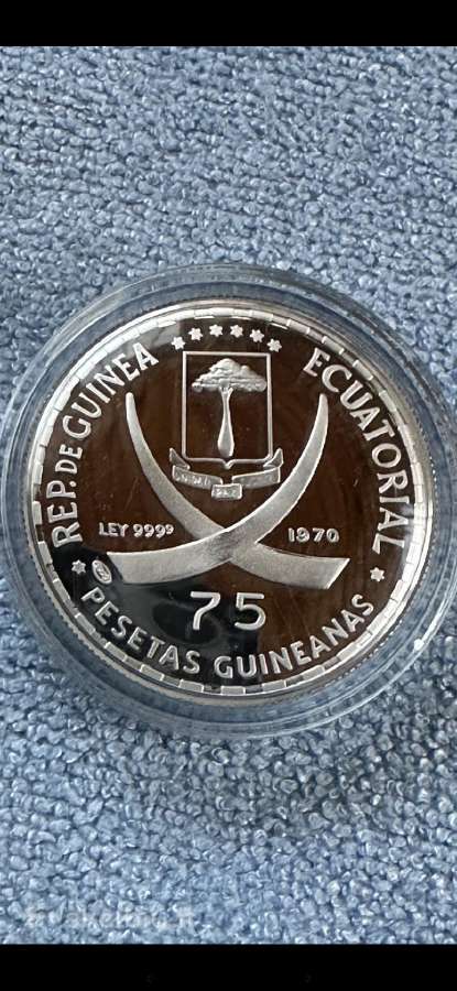 Moneta Guinea, 75 pesetas, cu-ni - nuotraukos Nr. 2