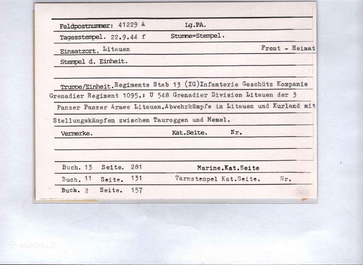 Lauko pastas Lietuva 1944 m. Vokas su laisku - nuotraukos Nr. 4