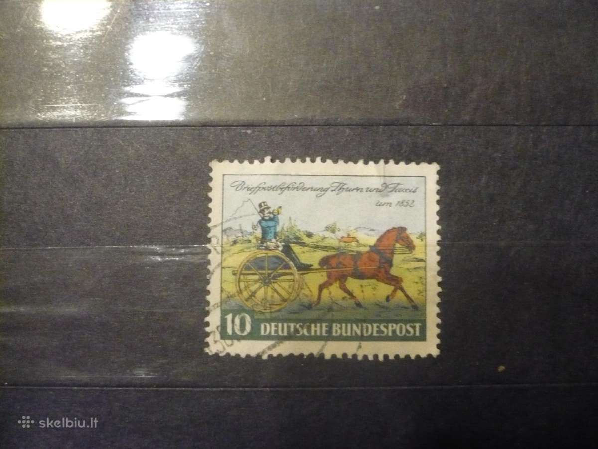 1952m.100-osios pirmojo Thurn & Taxis pašto ženklo