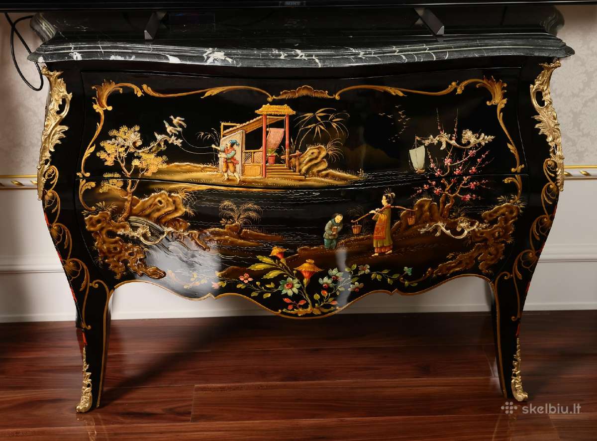 Antikvarinė "Chinoiserie" stiliaus komoda - nuotraukos Nr. 2