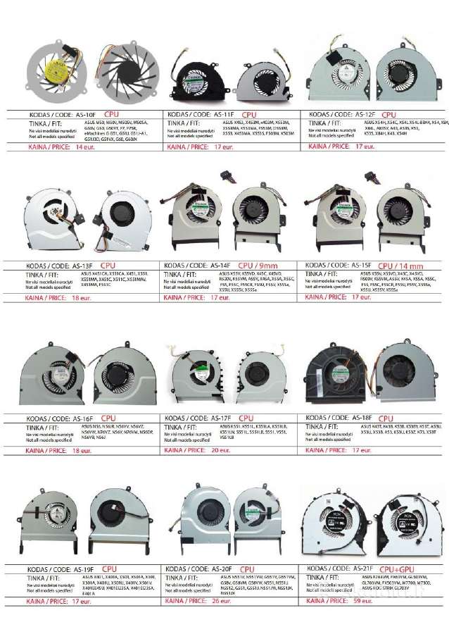 Pigiausiai. Asus kompiuterio aušintuvai, cooler, a - nuotraukos Nr. 2