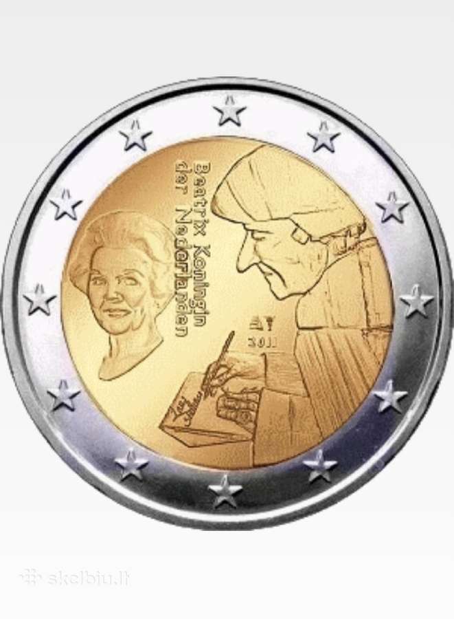 Nyderlandai 2 eurai Unc