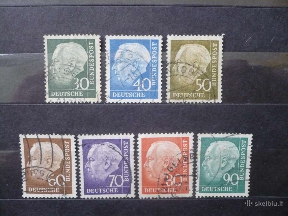 1957 Profesorius Th.heuss –naujas dydis ir spalvos