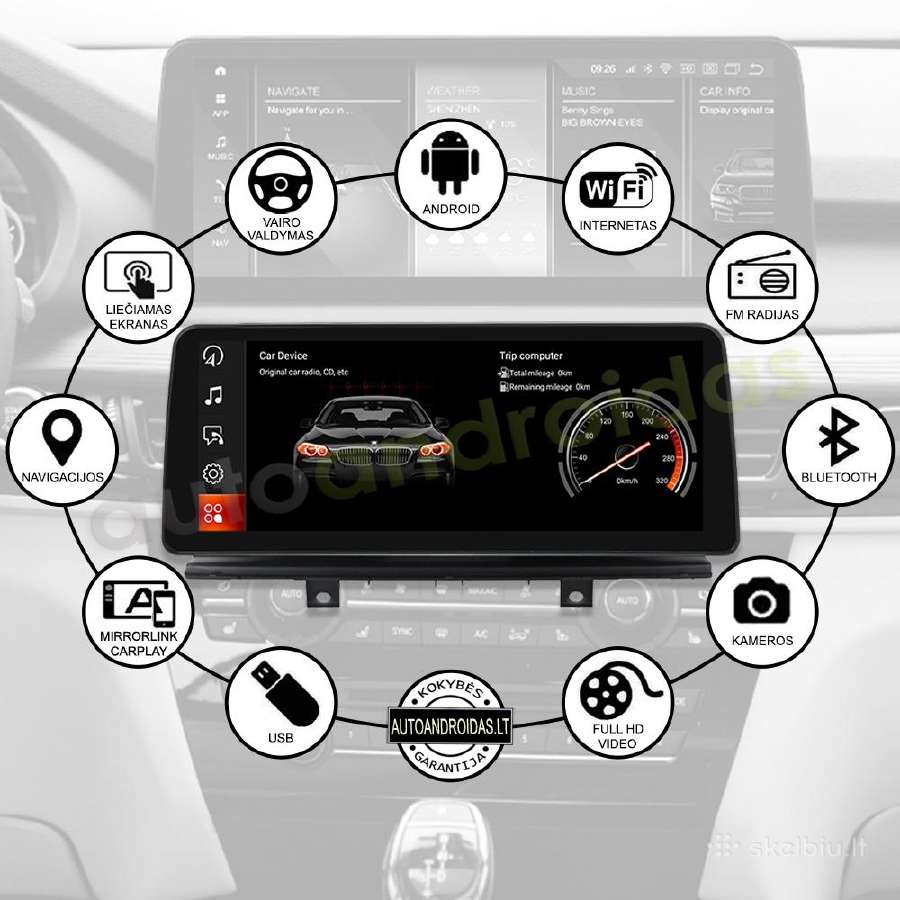 Bmw X5 F15 X6 F16 Android multimedia 12 colių WiFi - nuotraukos Nr. 2