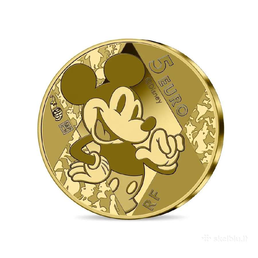 Disney 100 metų, 5 € auksinė moneta, Prancūzija - nuotraukos Nr. 3
