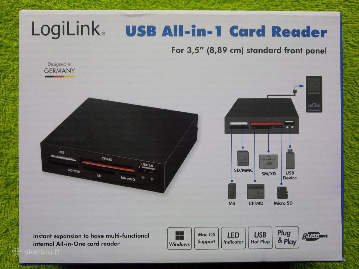 Kortelių skaitytuvas Logilink Internal 3.55 Usb2 - nuotraukos Nr. 2