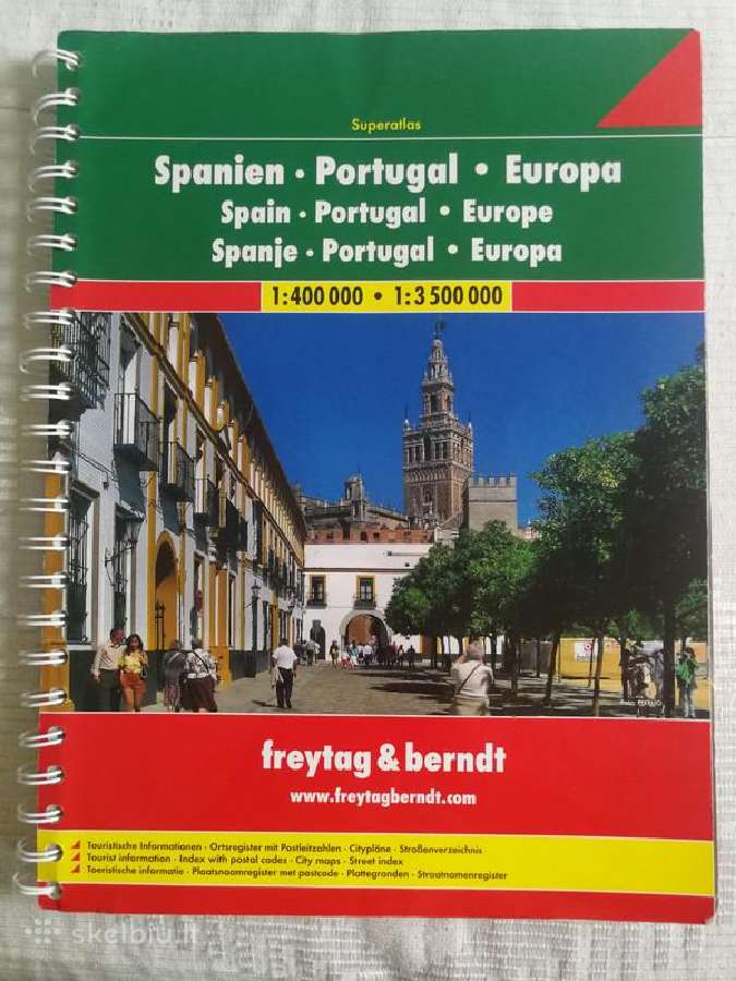 Ispanijos Portugalijos Europos kelių/gatvių atlasa