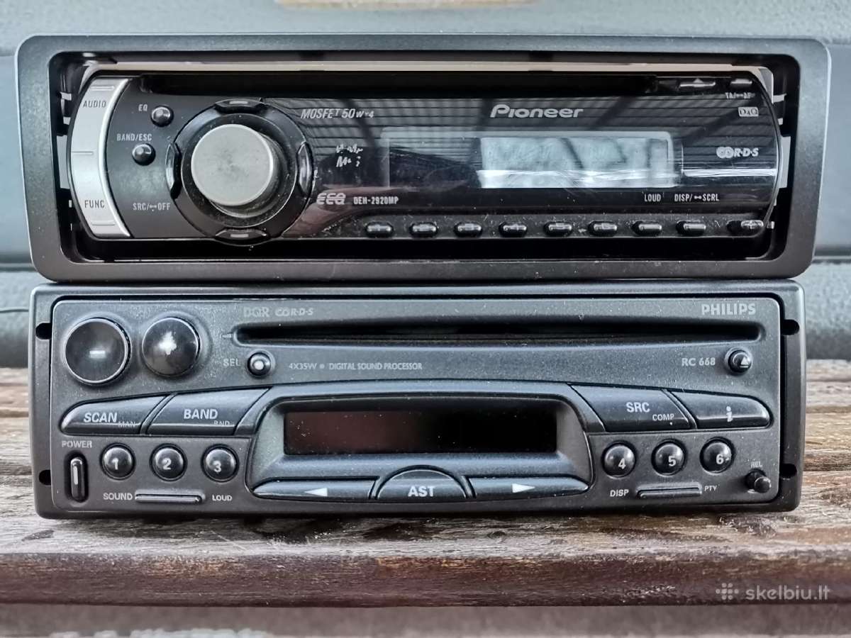 Vintažinės Pioneer ir Philips su CD grotuvu