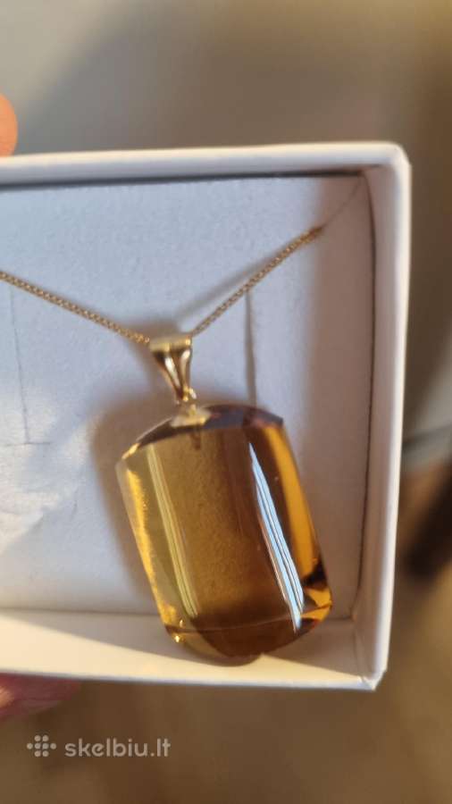 Geltono aukso citrino pakabukai -38ct, 33ct, 49ct. - nuotraukos Nr. 5