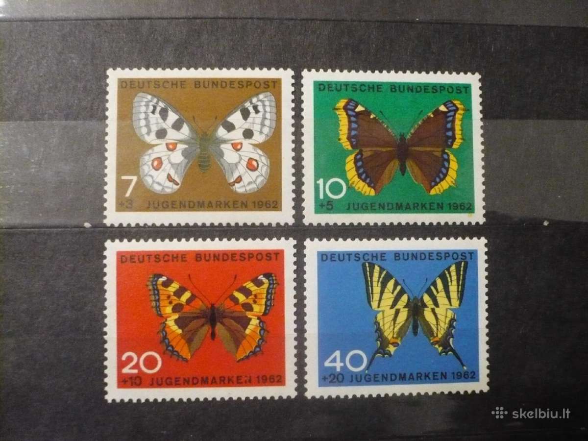 1962 metų labdaros pašto ženklai – drugeliai Mhn