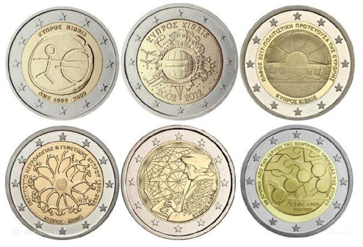 Kipro proginės 2 eurų monetos (Unc)