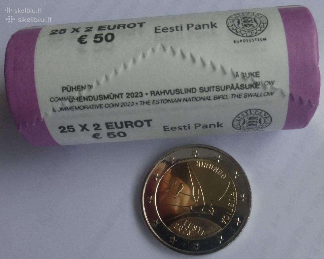 Estijos proginės 2 eurų monetos (Unc) Atnaujintas - nuotraukos Nr. 4