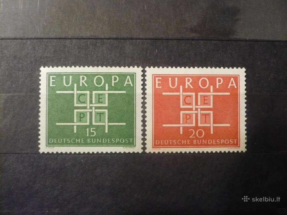 1963 m. Europa pašto ženklai Mhn