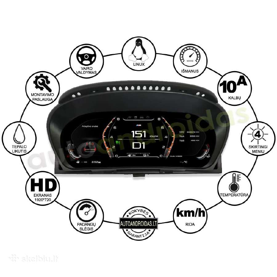 Bmw X5 E70 X6 E71 LCD skaitmeninis spidometras - nuotraukos Nr. 5