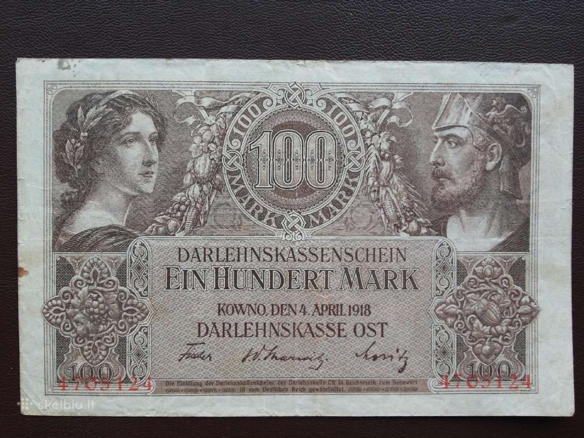 100 markių Kowno 1918m