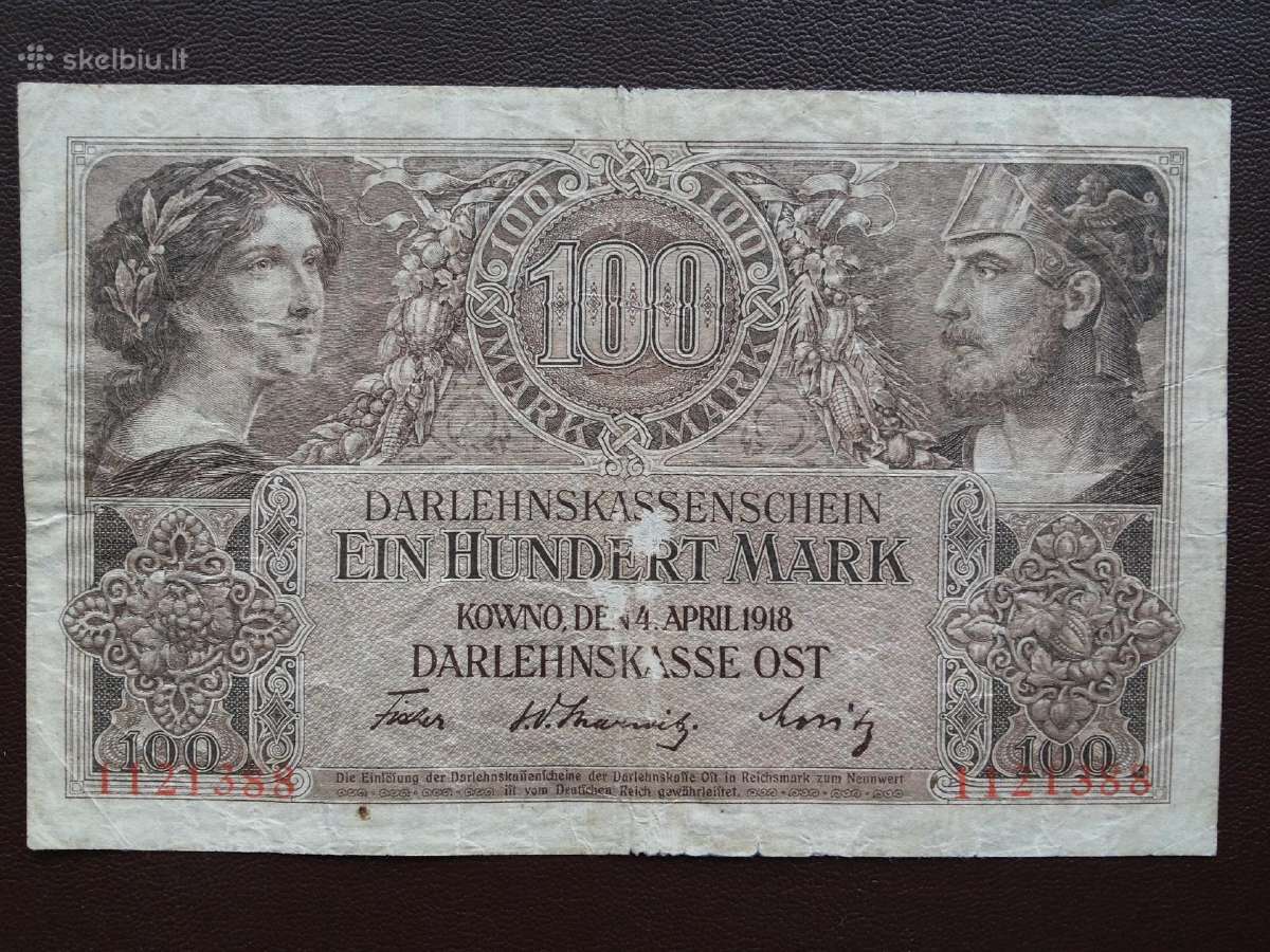 100 markių Kowno 1918m