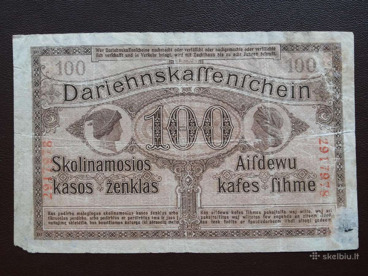 100 markių Kowno 1918m - nuotraukos Nr. 2