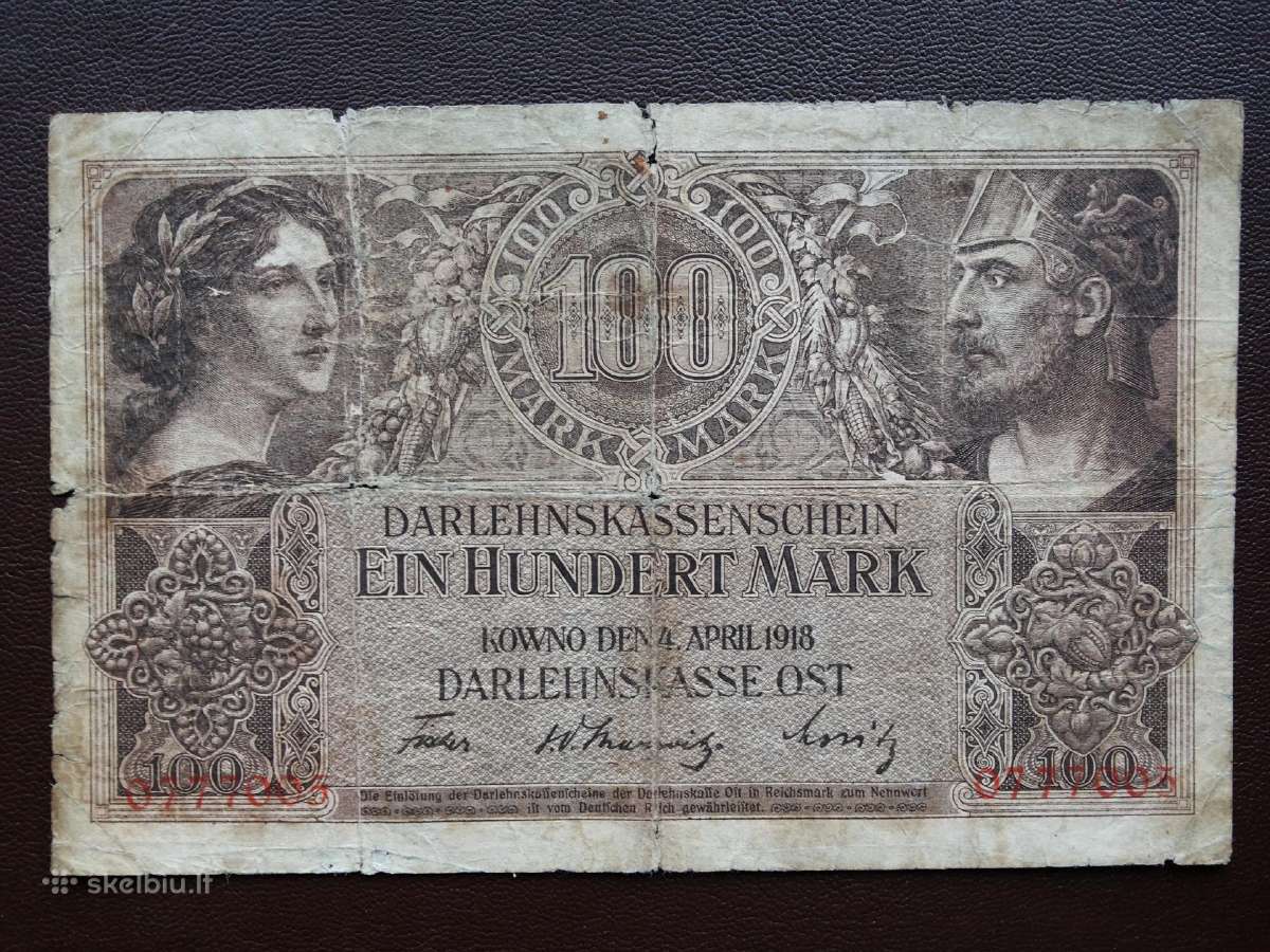 100 markių Kowno 1918m