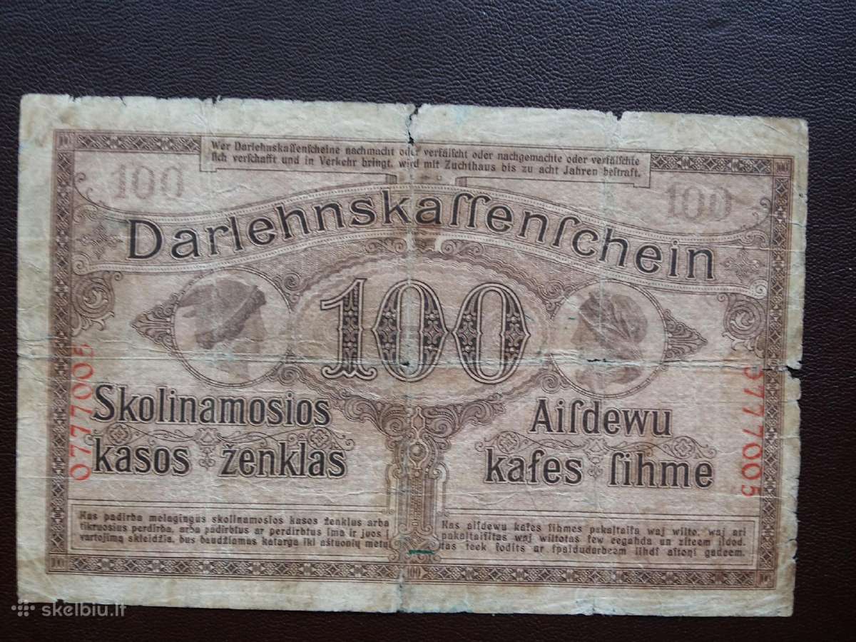 100 markių Kowno 1918m - nuotraukos Nr. 2