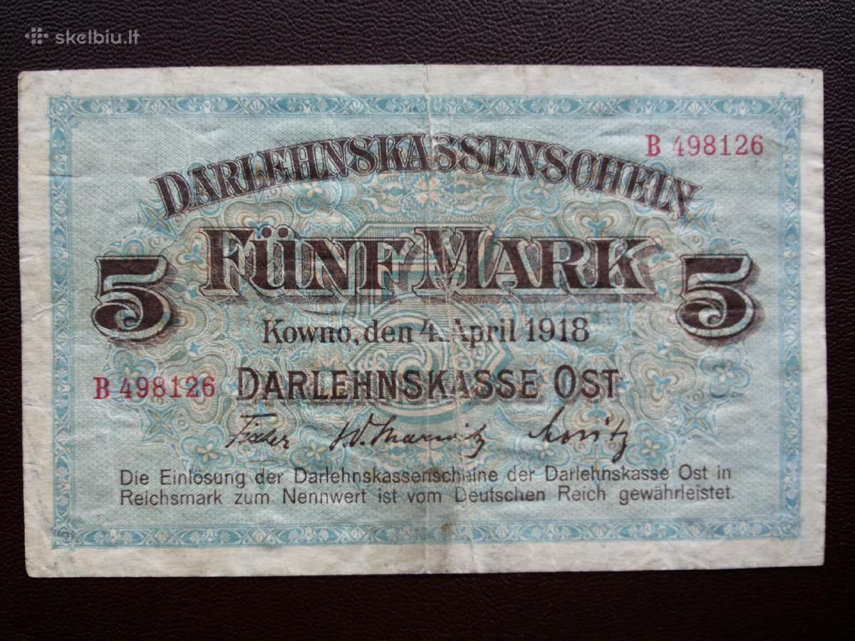 5 markės Kowno 1918m
