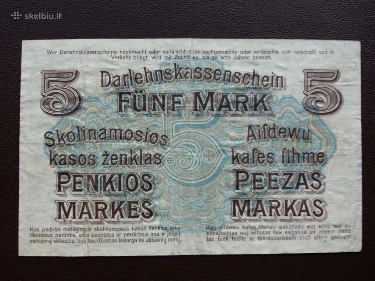 5 markės Kowno 1918m - nuotraukos Nr. 2