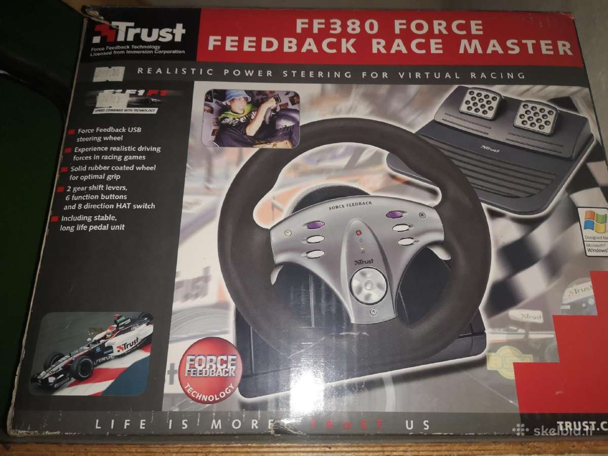 Parduodu pc vairą su pedalais Trust Ff380 Force