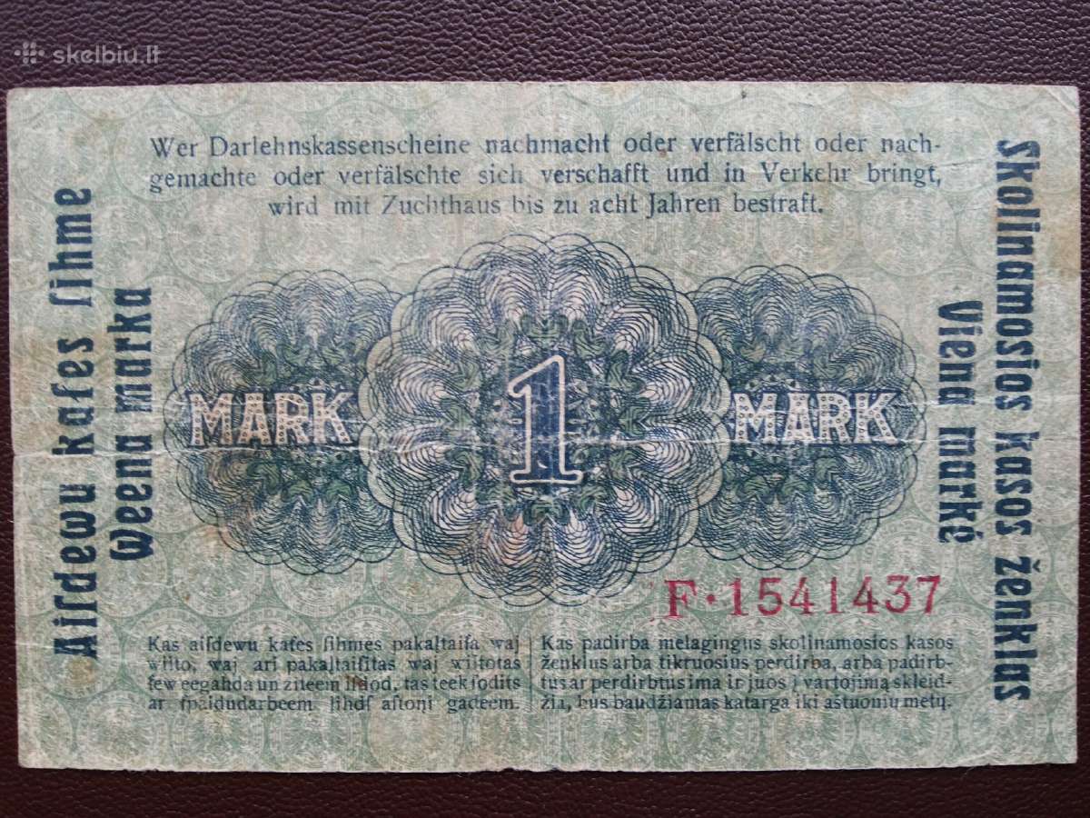 1 markė Kowno 1918m - nuotraukos Nr. 2