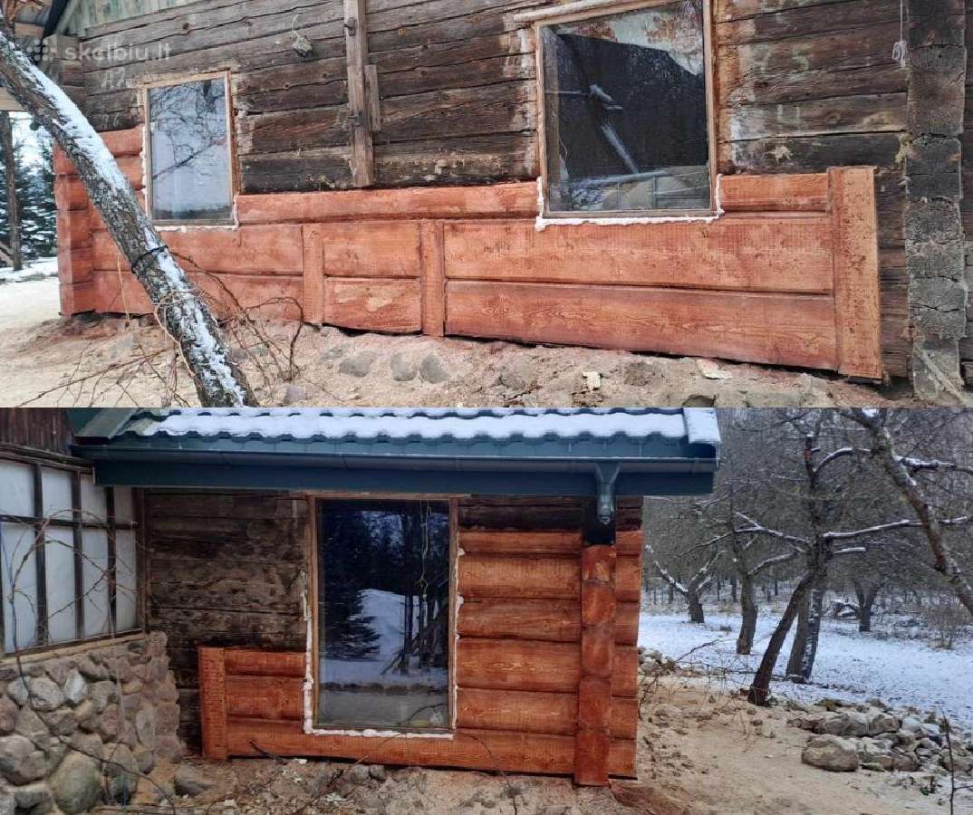 Senų namų rąstų keitimas ir pamatų atnaujinimas - nuotraukos Nr. 12