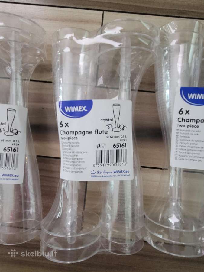 Plastikinės šampano taurės 30 vnt.